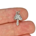 Grzybek z cyrkoniami ok. 19x10mm  [zawieszka, stal]