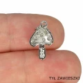 Grzybek z cyrkoniami ok. 19x10mm  [zawieszka, stal]
