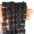 Onyks kwadrat z nacięciami do makramy ok. 10x10mm