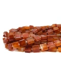 Agat karneol kwadrat z nacięciami do makramy ok. 10x10mm