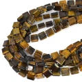Tygrysie oko kwadrat z nacięciami do makramy ok. 10x10mm