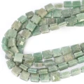 Amazonit kwadrat z nacięciami do makramy ok. 10x10mm