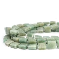 Amazonit kwadrat z nacięciami do makramy ok. 10x10mm