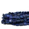 Lapis lazuli kwadrat z nacięciami do makramy ok. 10x10mm
