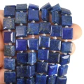 Lapis lazuli kwadrat z nacięciami do makramy ok. 10x10mm