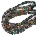 Agat indyjski kwadrat z nacięciami do makramy ok. 10x10mm