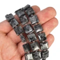 Larvikit kwadrat z nacięciami do makramy ok. 10x10mm
