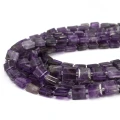 Ametyst kwadrat z nacięciami do makramy ok. 10x10mm