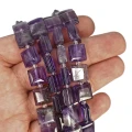 Ametyst kwadrat z nacięciami do makramy ok. 10x10mm