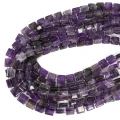 Ametyst kwadrat z nacięciami do makramy ok. 10x10mm