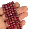 Kwarcyt ciemnoróżowy kula gładka ok. 6,5mm