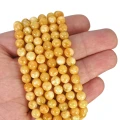 Kwarcyt miodowo żółty kula gładka ok. 6,5mm