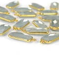 Akwamaryn prostokąt ok. 20x8mm [zawieszka, srebro pozłacane 925]