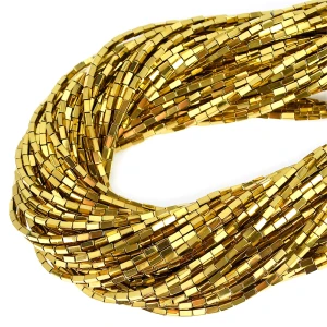 Hematyt złoty prostopadłościan ok. 2x4mm