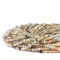 Mix kamieni słoneczny i księżycowy dysk fasetowany ok. 4x3mm