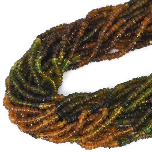 Turmalin wielokolorowy układany nieregularny talarek ok. 3,5x2mm