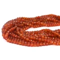Agat karneol kostka fasetowana ok. 4,3x4,3mm