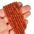 Agat karneol kostka fasetowana ok. 4,3x4,3mm