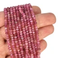 Turmalin różowy oponka fasetowana ok.3,8x2,7mm