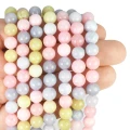 Kwarcyt morganitowy mleczny kula gładka ok. 8,5mm