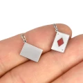 Karta As karo z emalią ok. 19x10mm [zawieszka, stal]
