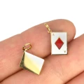 Karta As karo z emalią ok. 19x10mm [zawieszka, stal, kolor złoty PVD]