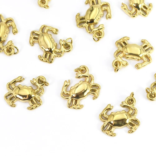Krab ok. 22x16mm [zawieszka, stal, kolor złoty PVD]
