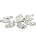 Medalion z kwiatem ok. 23x12mm [zawieszka, stal]