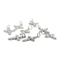 Krzyż z cyrkonią ok. 21x13mm [zawieszka, stal]
