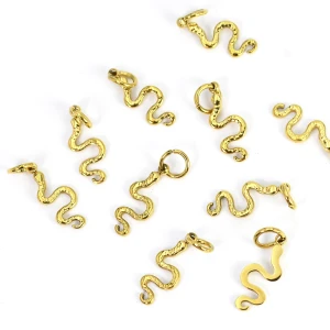 Wąż ok. 17x6mm [zawieszka, stal, kolor złoty PVD]