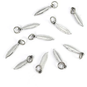 Pióro ok. 19x4mm [zawieszka, stal]