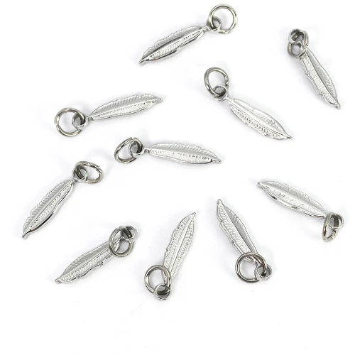 Pióro ok. 19x4mm [zawieszka, stal]