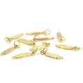 Pióro ok. 19x4mm [zawieszka, stal, kolor złoty PVD]