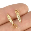 Pióro ok. 19x4mm [zawieszka, stal, kolor złoty PVD]