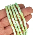 Opal zielony walec nieregularny ok. 5-6x6-8mm