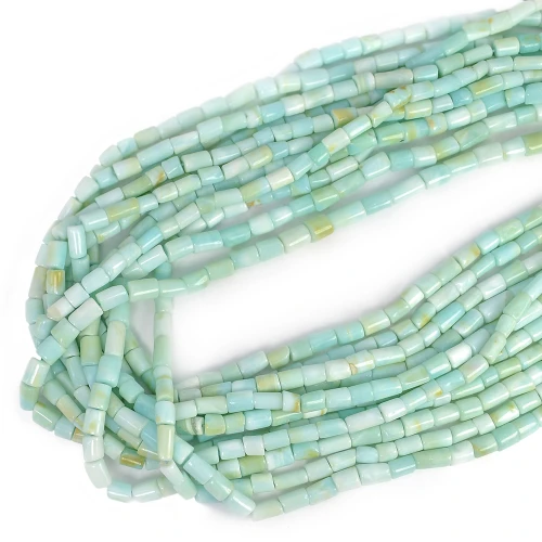 Opal błękitny walec nieregularny ok. 5-6x6-8mm
