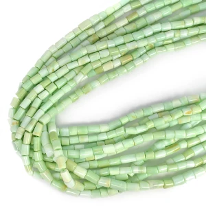 Opal zielony walec nieregularny ok. 5,5-6,5x5-8,5mm