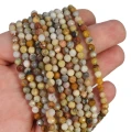 Agat koronkowy kula fasetowana ok. 4,3mm