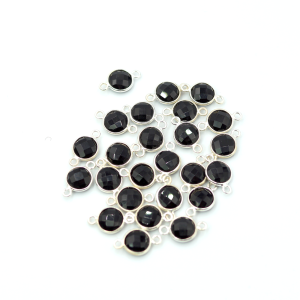 Onyks ok. 17x11mm [łącznik, srebro 925]