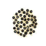 Onyks czarny ok. 10x7mm [zawieszka, srebro pozłacane 925]