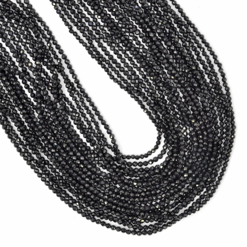 Czarny turmalin kula fasetowana ok. 2,2 mm