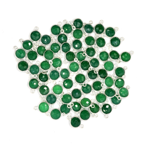ONYKS ZIELONY 15x9mm  [łącznik, srebro 925]