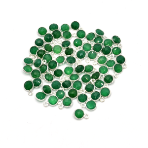 ONYKS ZIELONY 10x7mm [zawieszka, srebro 925]