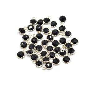 Onyks czarny ok. 10x7mm [zawieszka, srebro 925]