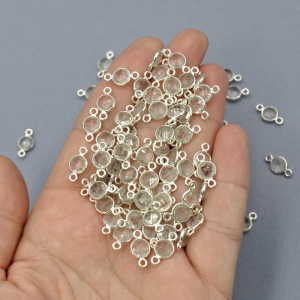 KRYSZTAŁ GÓRSKI 13x7mm [łącznik, srebro 925]