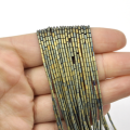 Hematyt zielono złoty matowy walec 1x3mm [sznur 40 cm]