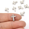 Krzyż srebrny z cyrkoniami 13x10mm [przekładka, metal]