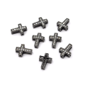 Krzyż czarny z cyrkoniami 13x10mm [przekładka, metal]