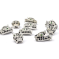 Głowa tygrysa srebrna z cyrkoniami 15x10x8mm [przekładka, metal]