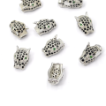 Głowa tygrysa srebrna z cyrkoniami 15x10x8mm [przekładka, metal]